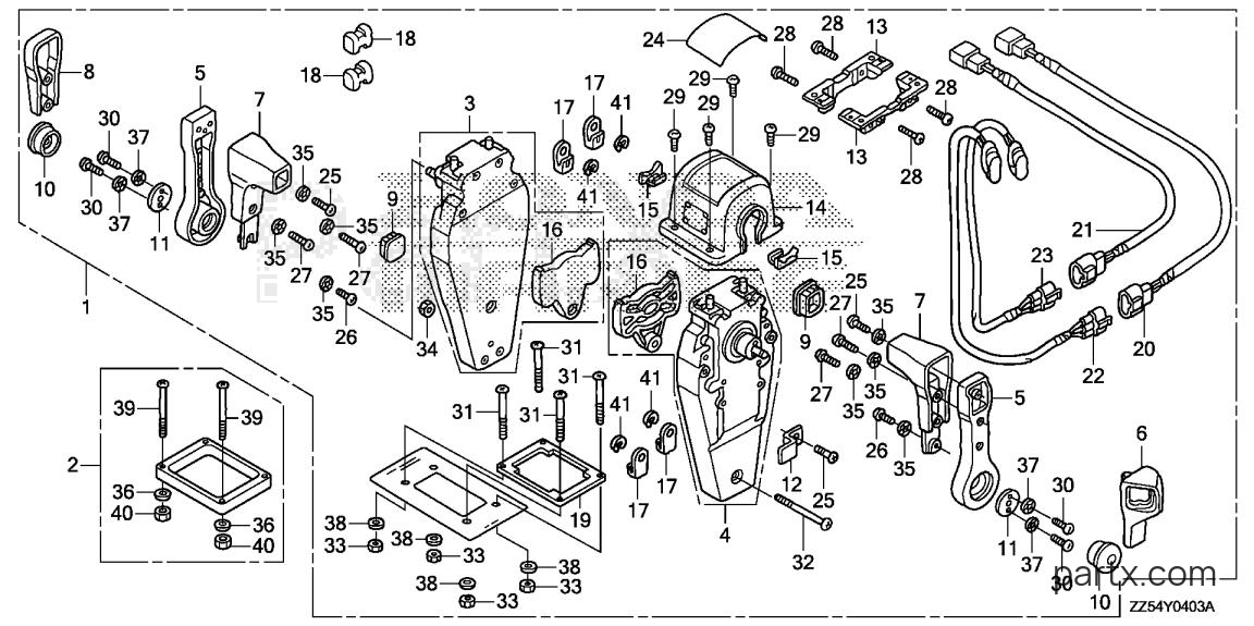 Honda BF40D LRTA - REMOTE CONTROL (TOP MOUNT DUAL TYPE) (L.)