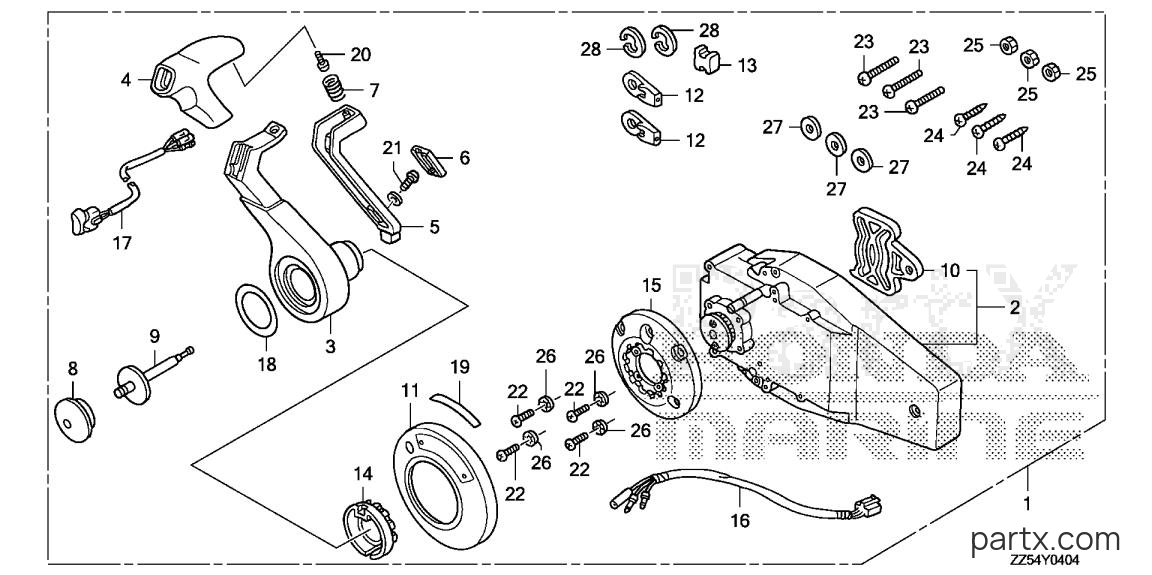 Honda BF40D LRTA - REMOTE CONTROL (FLUSH MOUNT TYPE) (R.)