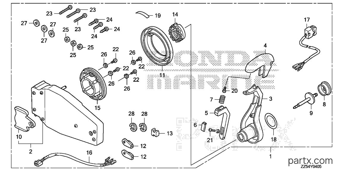 Honda BF50D XRTA - REMOTE CONTROL (FLUSH MOUNT TYPE) (L.)