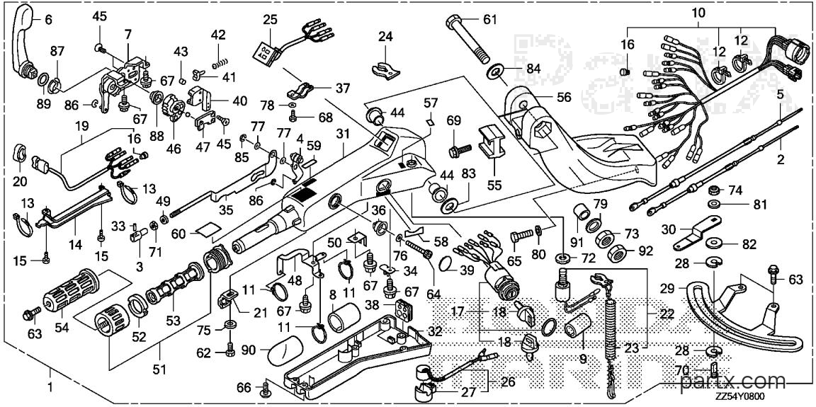 Honda BF40D LRTA - HANDLEBAR KIT
