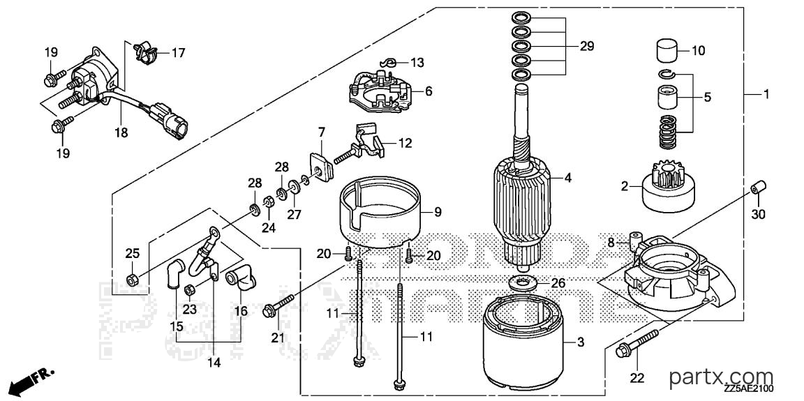 Honda BF50DK2 LRTA - STARTER MOTOR
