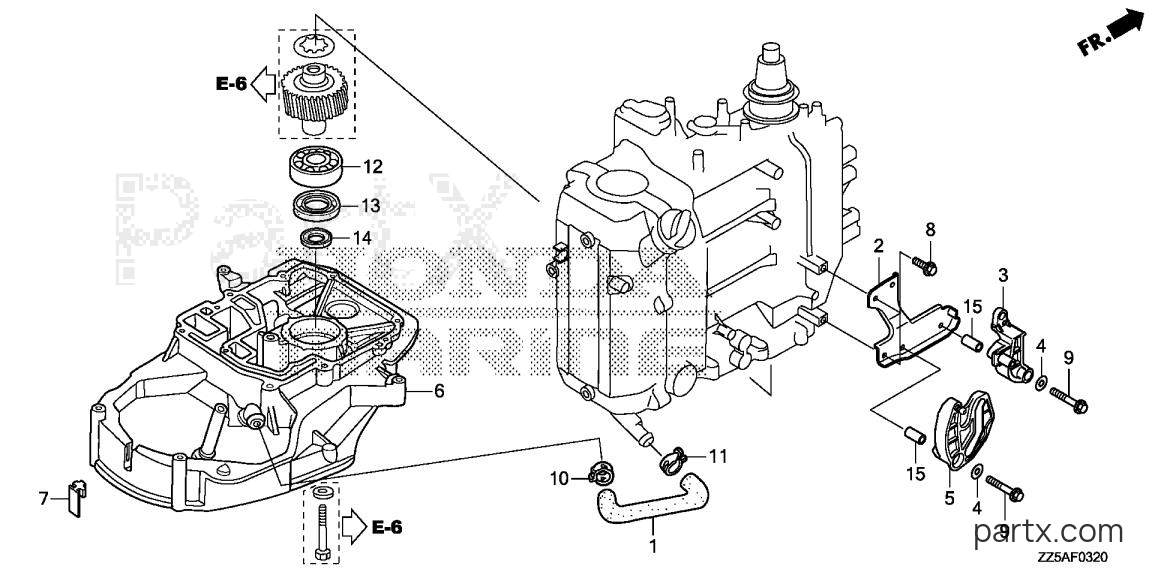 Honda BF40DK2 LHA - PRIMARY GEAR CASE
