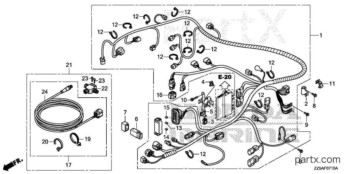 Honda BF40DK2 LHA - WIRE HARNESS