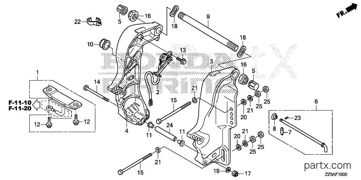 Honda BF50DK4 LRTA - STERN BRACKET