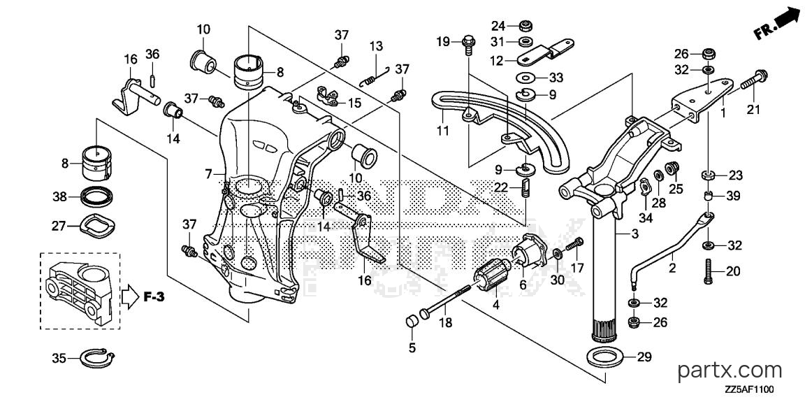 Honda BF40DK2 LHA - SWIVEL CASE
