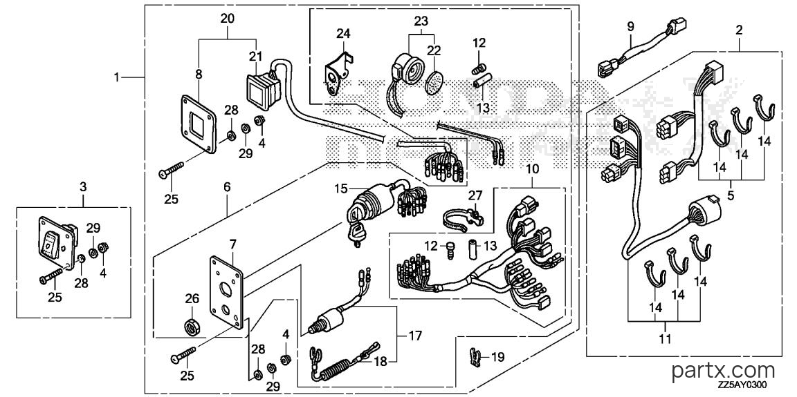 Honda BF40DK2 LRTA - SWITCH PANEL KIT (1)