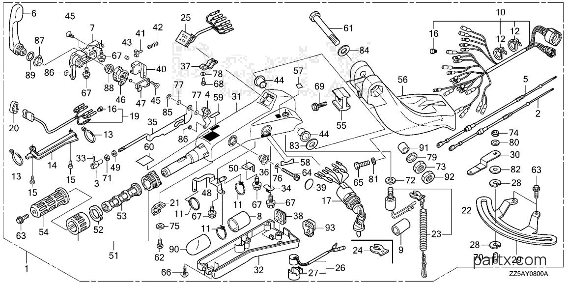 Honda BF50DK2 XRTA - HANDLEBAR KIT