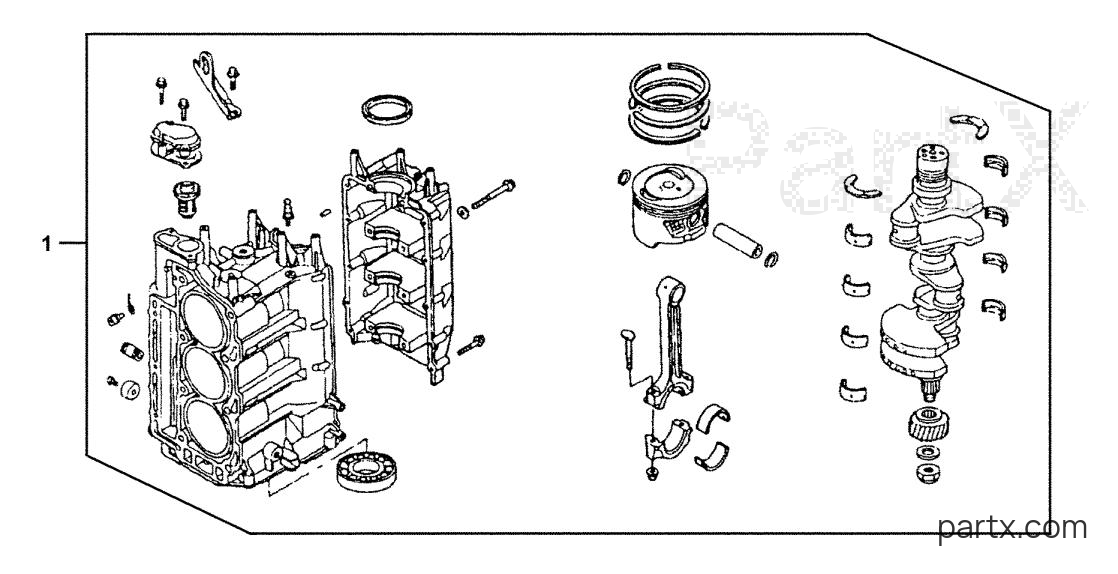 Honda BF40A1 LHA - SHORT BLOCK