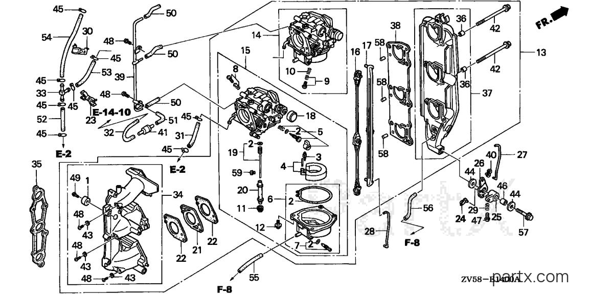 Honda BF50A1 LRTA - CARBURETOR