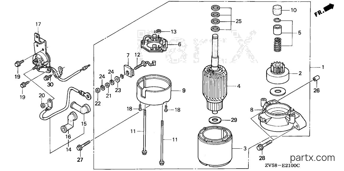 Honda BF50A3 SRJA - STARTER MOTOR