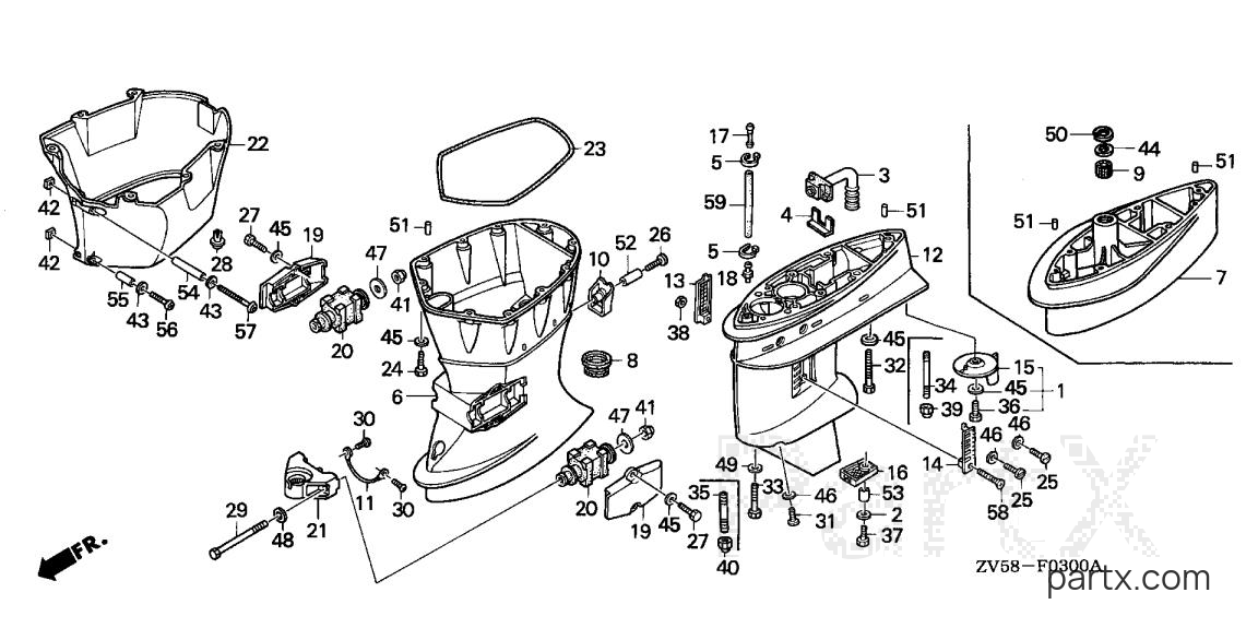 Honda BF40A1 LHTA - EXTENSION CASE