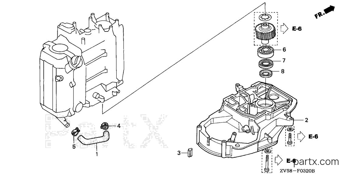 Honda BF50A1 LRTA - PRIMARY GEAR CASE