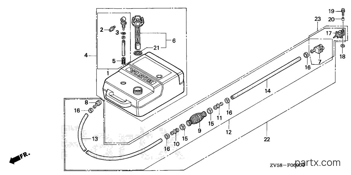 Honda BF50A2 SRJA - FUEL TANK