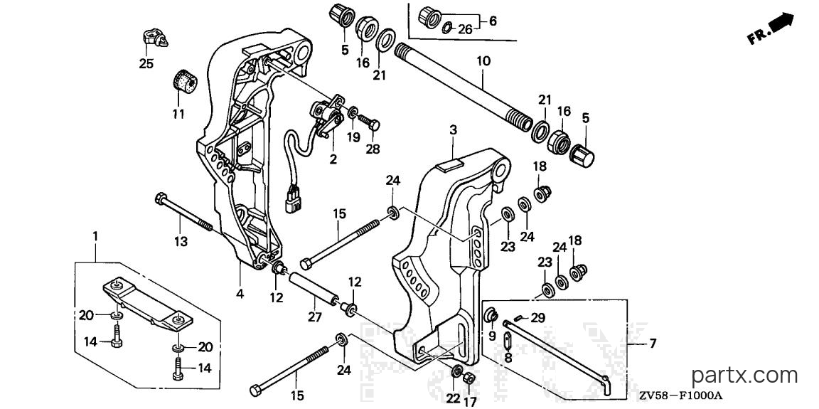 Honda BF40A3 XRTA - STERN BRACKET