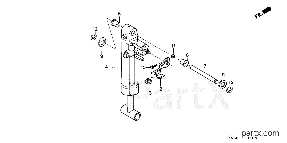 Honda BF40A1 LHA - SHOCK ABSORBER
