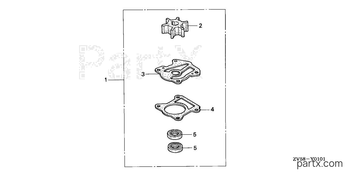 Honda BF40A2 LRA - WATER PUMP IMPELLER KIT