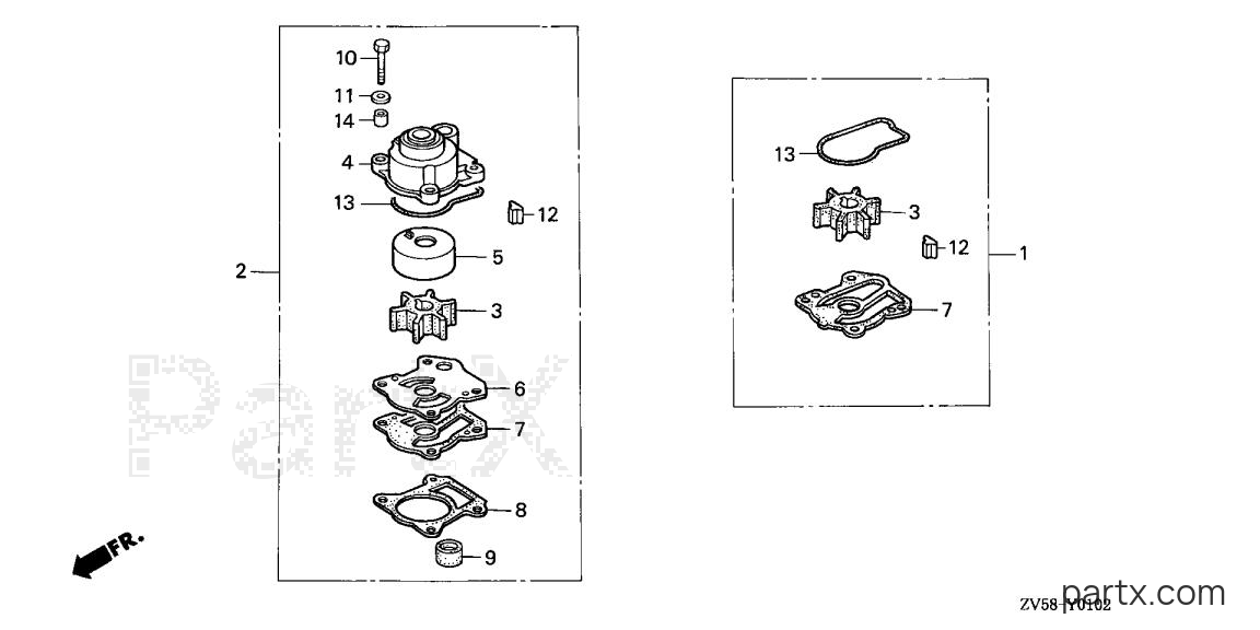 Honda BF40A3 LHA - PUMP IMPELLER KIT