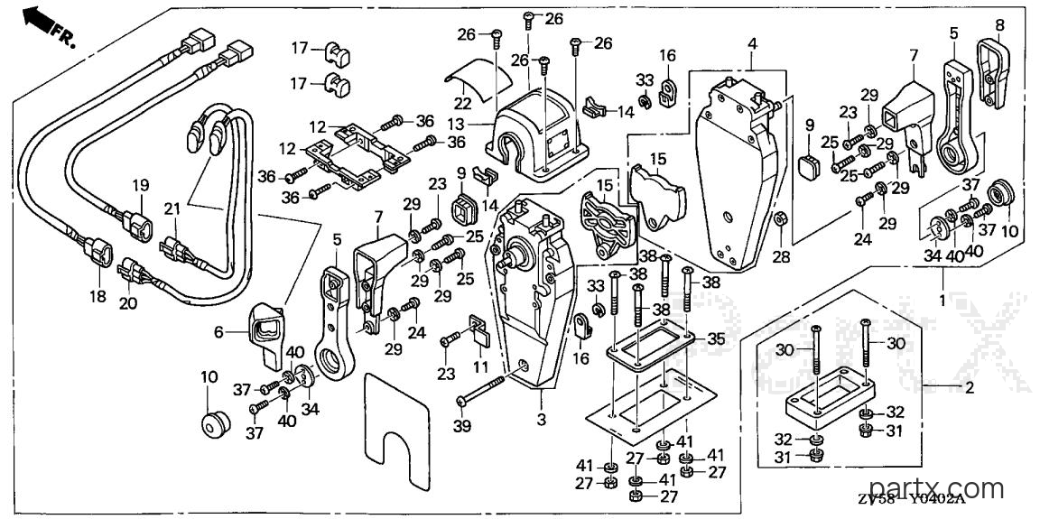 Honda BF40A2 XRTA - REMOTE CONTROL (TOP MOUNT DUAL TYPE) (R.)
