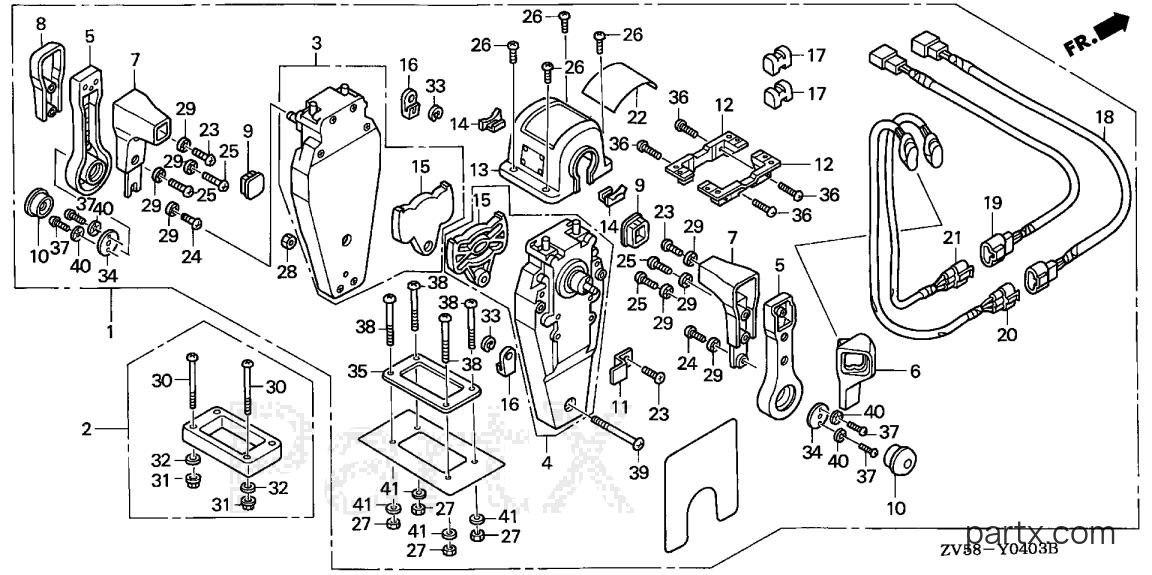 Honda BF50A2 LRTA - REMOTE CONTROL (TOP MOUNT DUAL TYPE) (L.)