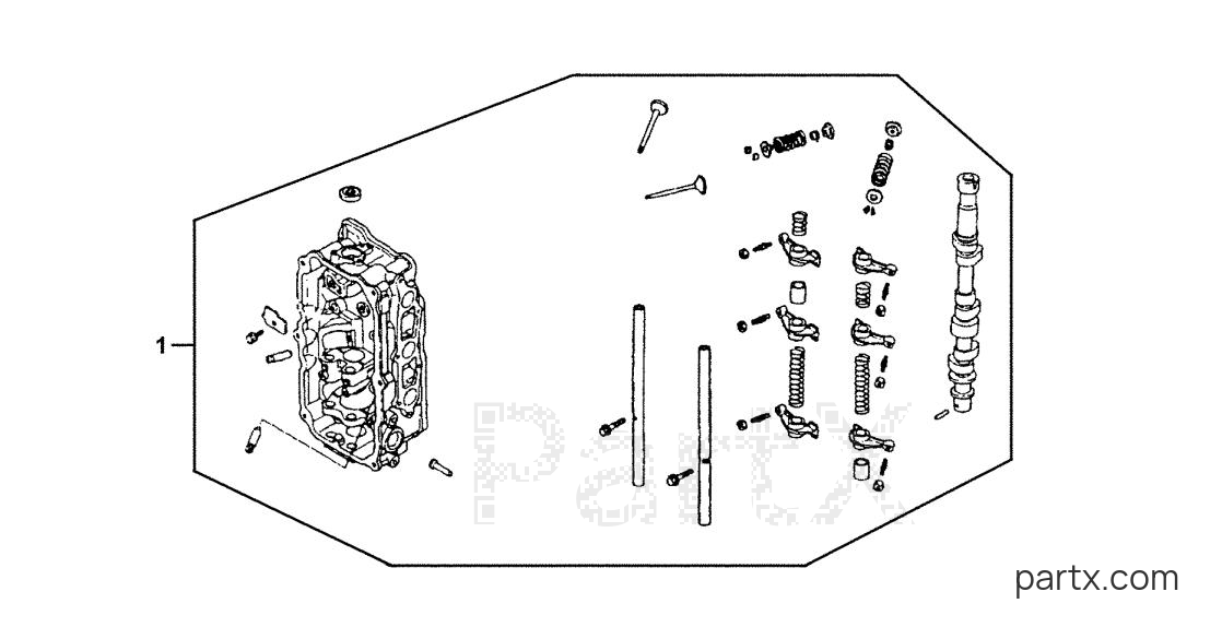 Honda BF25A1 SHSA - CYLINDER HEAD ASSEMBLY