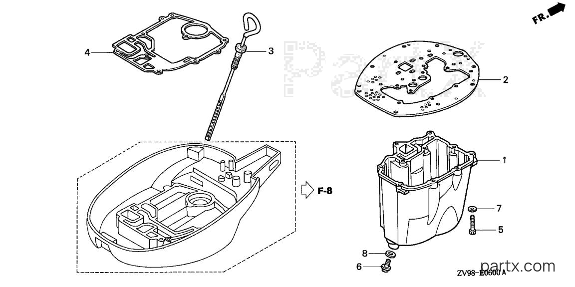 Honda BF30A3 SRSA - OIL PAN