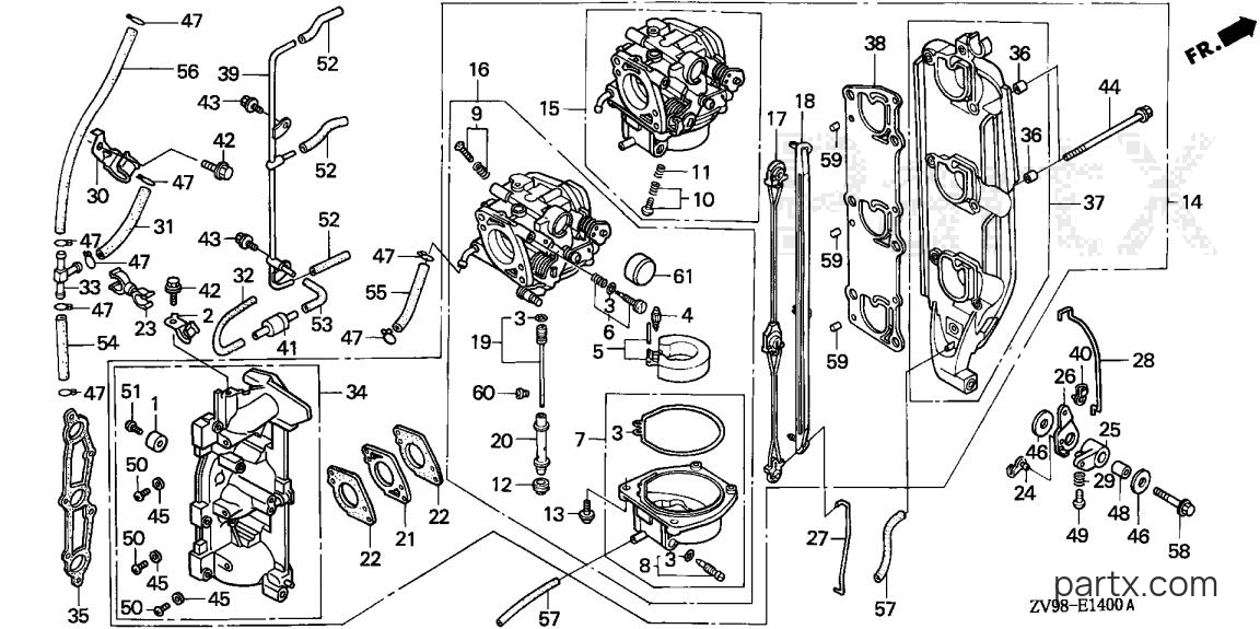 Honda BF30A3 LHA - CARBURETOR