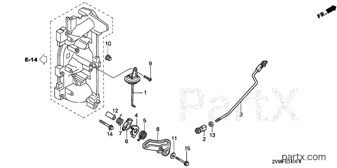 Honda BF25A3 SHSA - THROTTLE ROD