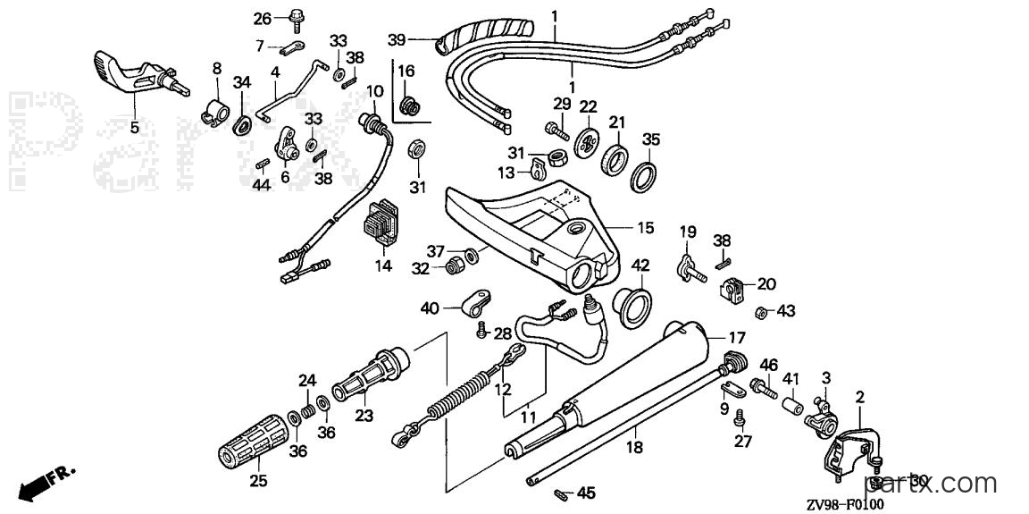 Honda BF30A3 SHA - HANDLEBAR