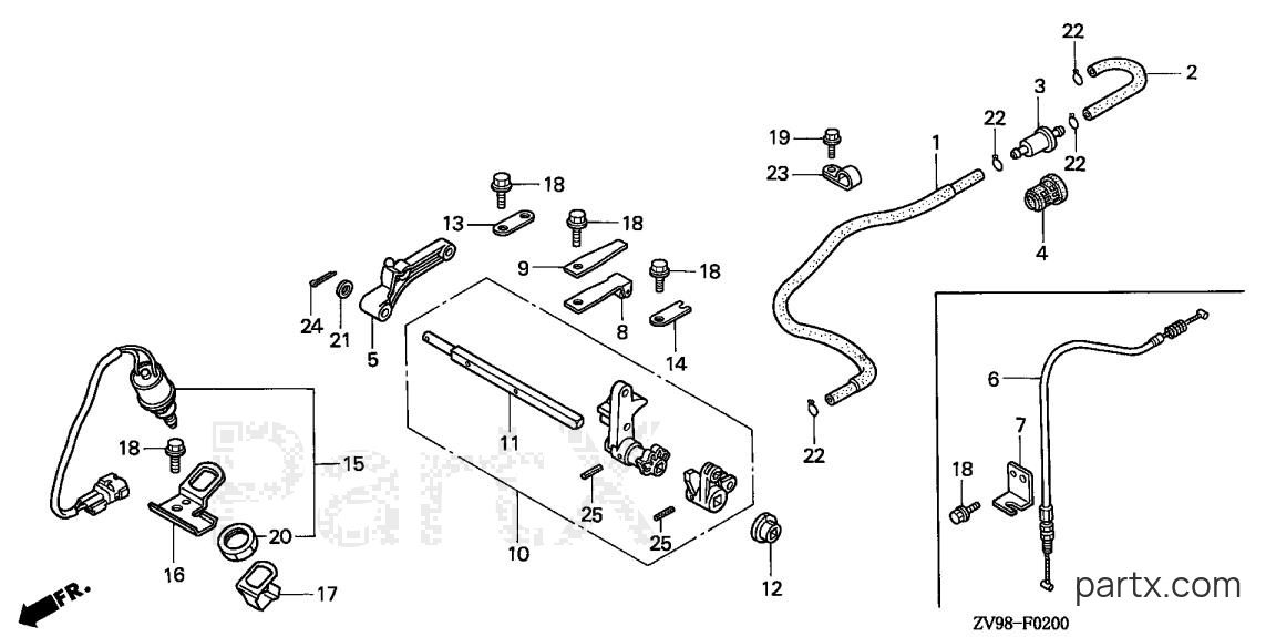 Honda BF25A1 SHA - SHIFT SHAFT