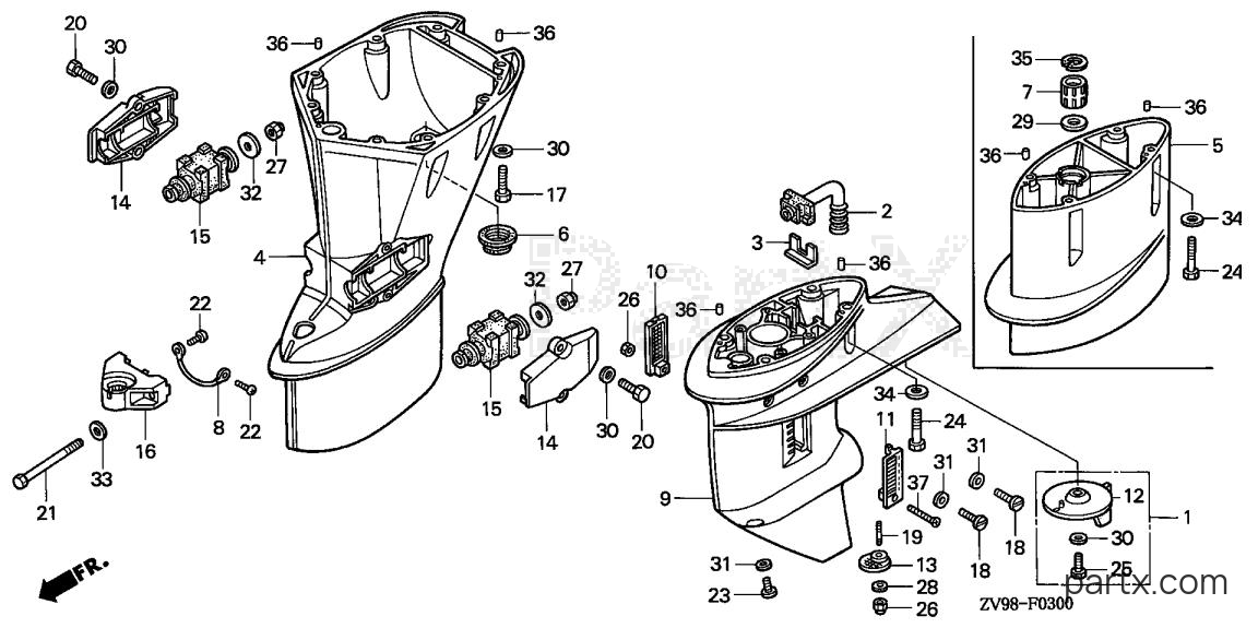 Honda BF30A1 SHA - EXTENSION CASE