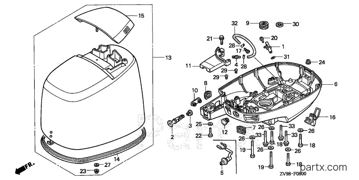 Honda BF25A1 LRSA - ENGINE COVER
