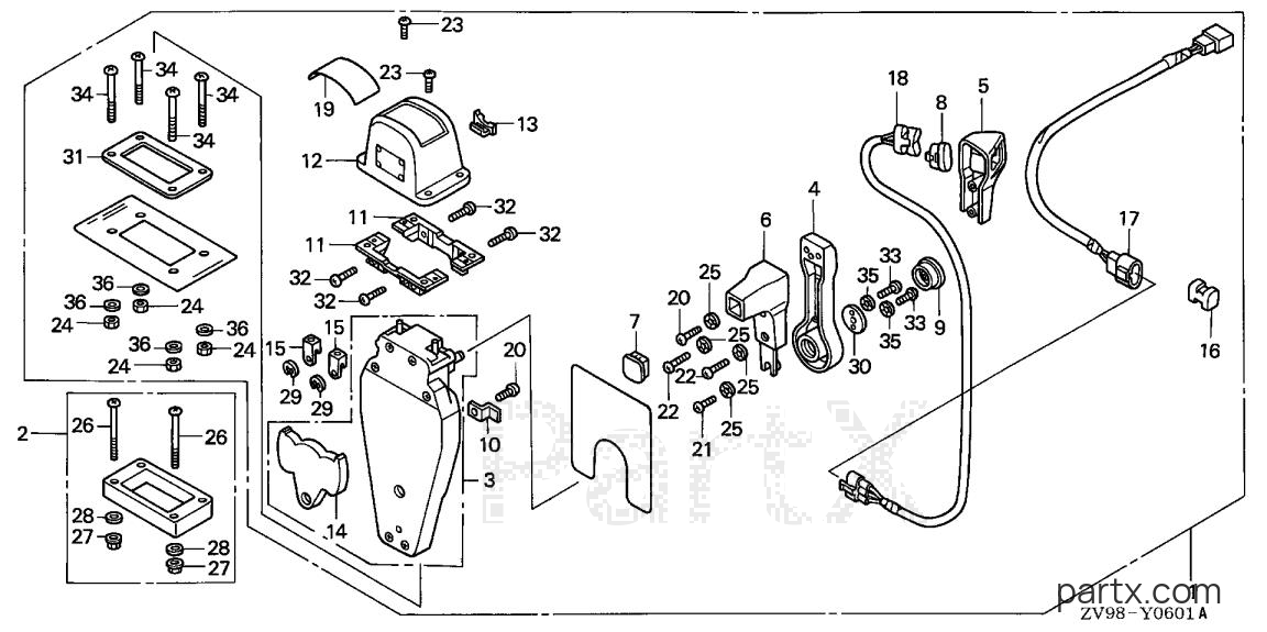 Honda BF25A1 SRSA - REMOTE CONTROL (TOP MOUNT SINGLE TYPE) (L.)
