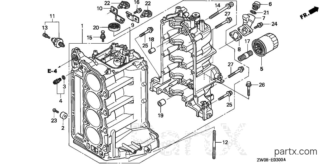 Honda BF90A2 LRTA - CYLINDER BLOCK