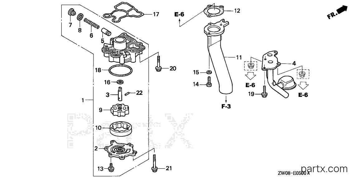 Honda BF90A1 JRTA - OIL PUMP - EXHAUST PIPE