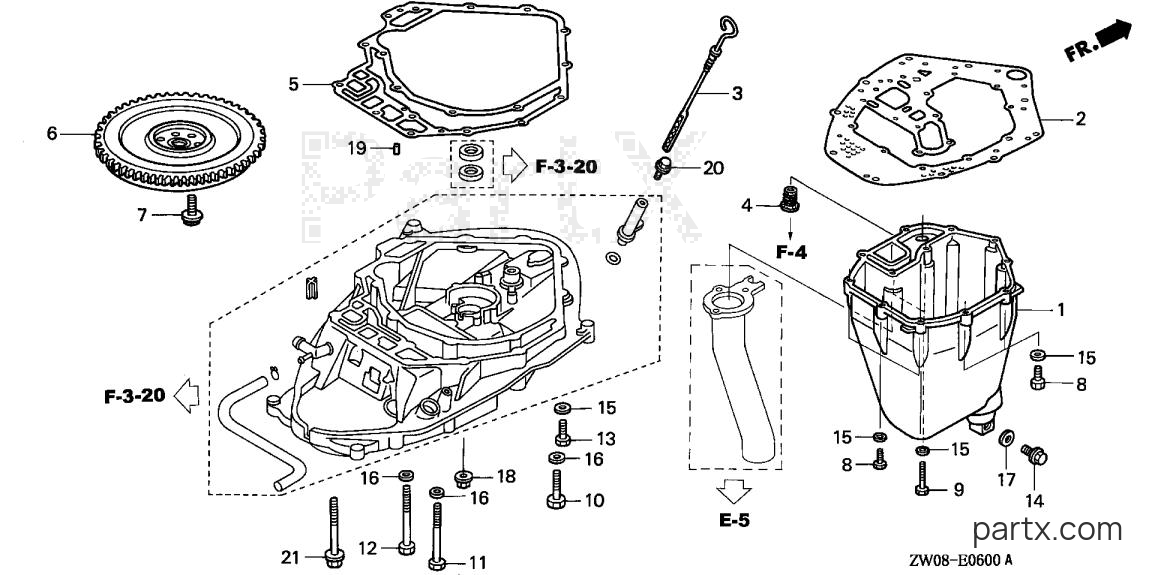 Honda BF75A2 LHTA - MOUNT CASE - OIL PAN