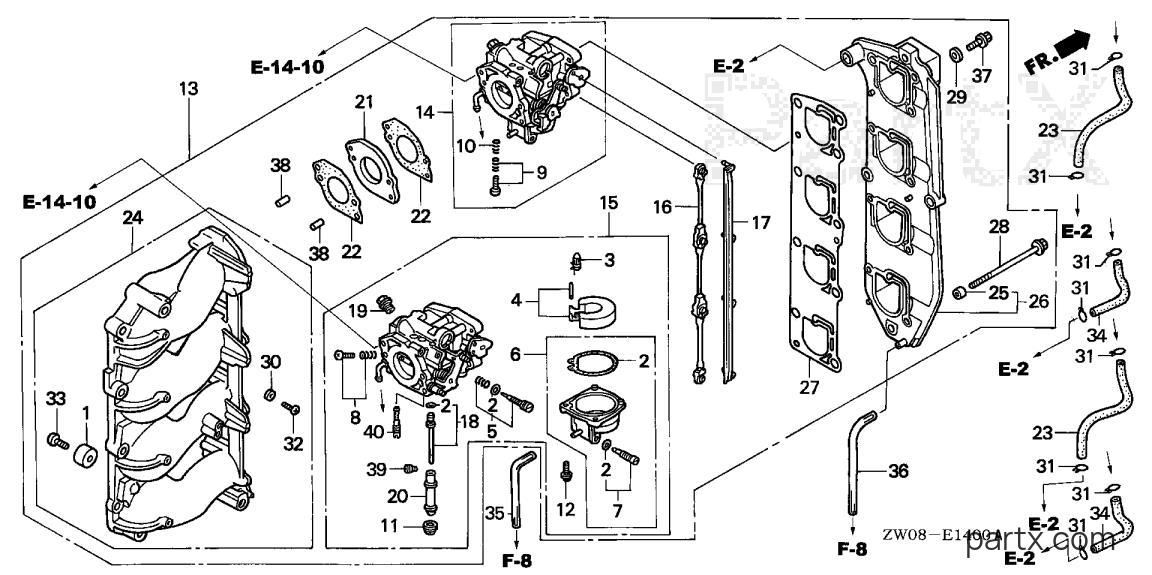 Honda BF90A3 LRTA - CARBURETOR