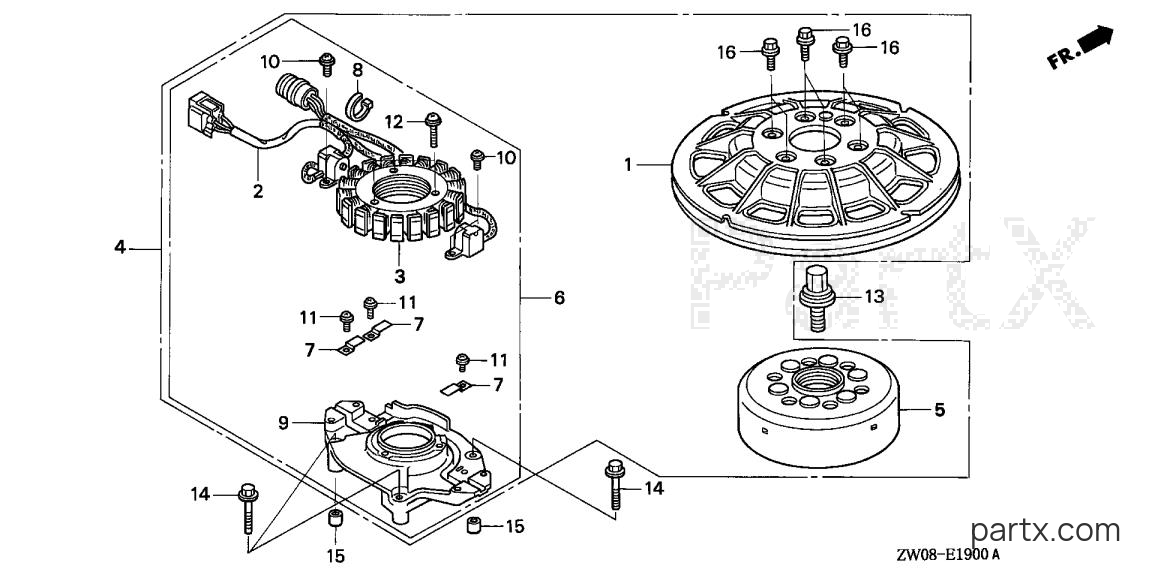 Honda BF90A3 JHTA - ALTERNATOR