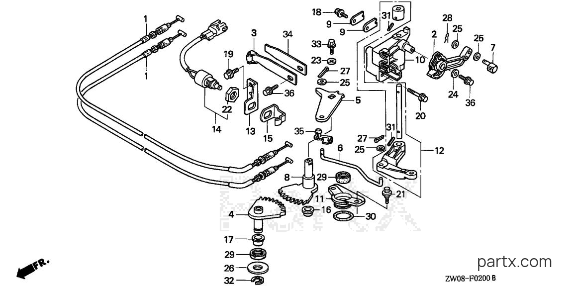 Honda BF90A2 LHTA - SHIFT SHAFT