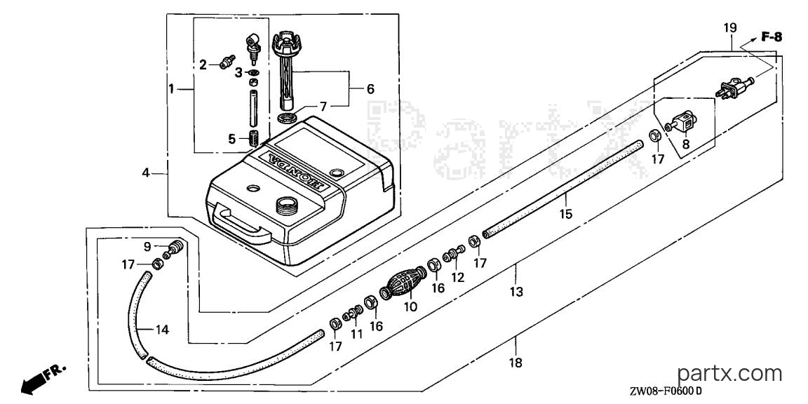 Honda BF90A3 JRTA - FUEL TANK