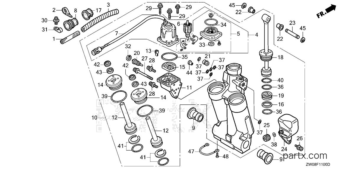 Honda BF90A3 LHTA - POWER TRIM-TILT - DAMPER