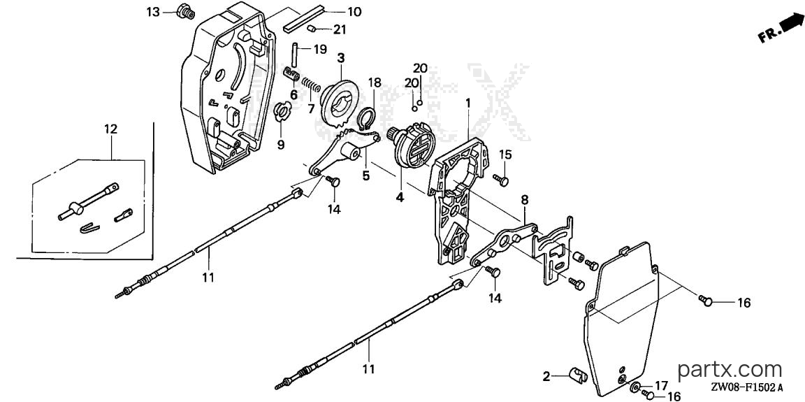 Honda BF75A4 LRTA - REMOTE CONTROL (INNER HOUSING)