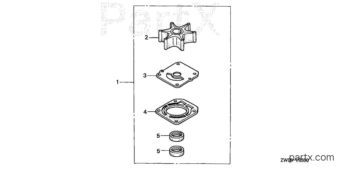 Honda BF75A2 XRTA - WATER PUMP IMPELLER KIT