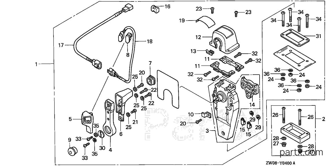Honda BF90A3 LRTA - REMOTE CONTROL (TOP MOUNT SINGLE TYPE) (R.)