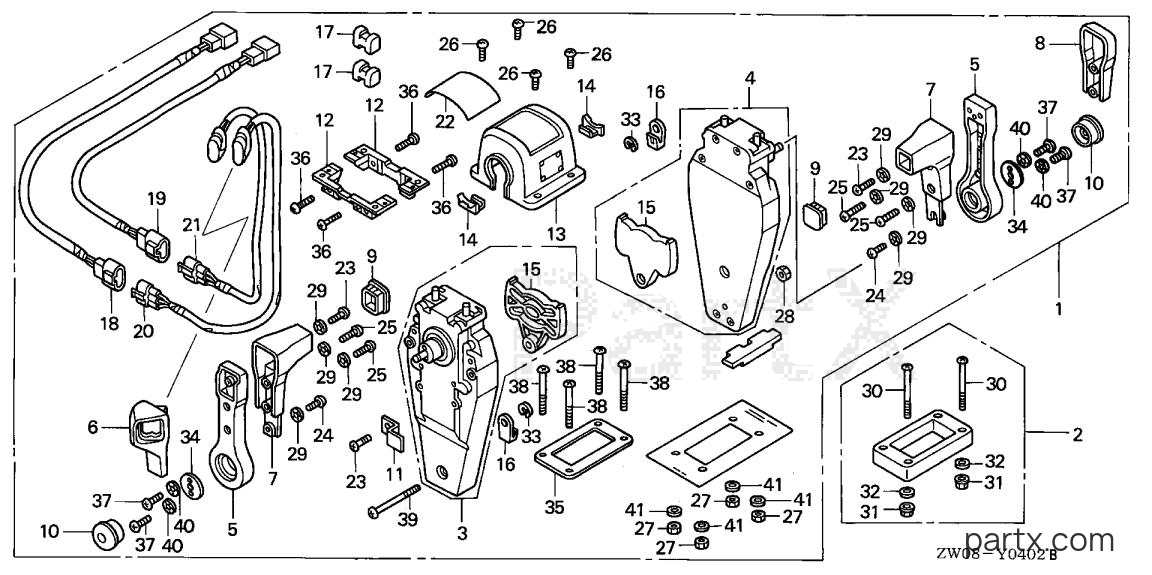 Honda BF75A2 XRTA - REMOTE CONTROL (TOP MOUNT DUAL TYPE) (R.)
