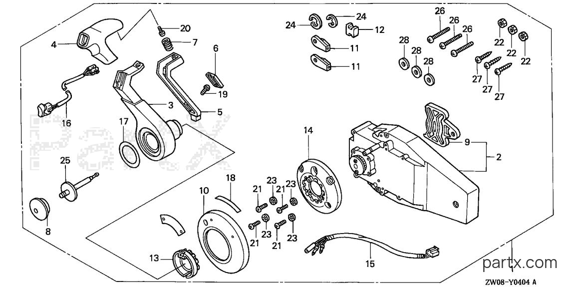 Honda BF75A2 LRTA - REMOTE CONTROL (FLUSH MOUNT TYPE) (R.)