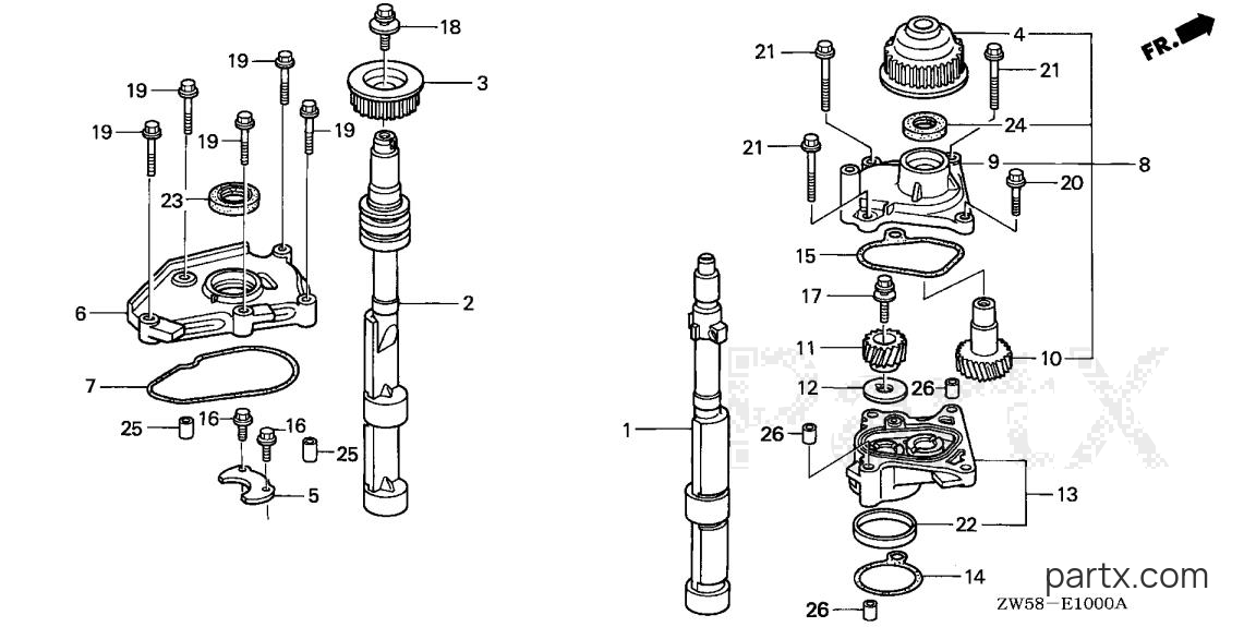 Honda BF115A5 LCA - BALANCER SHAFT