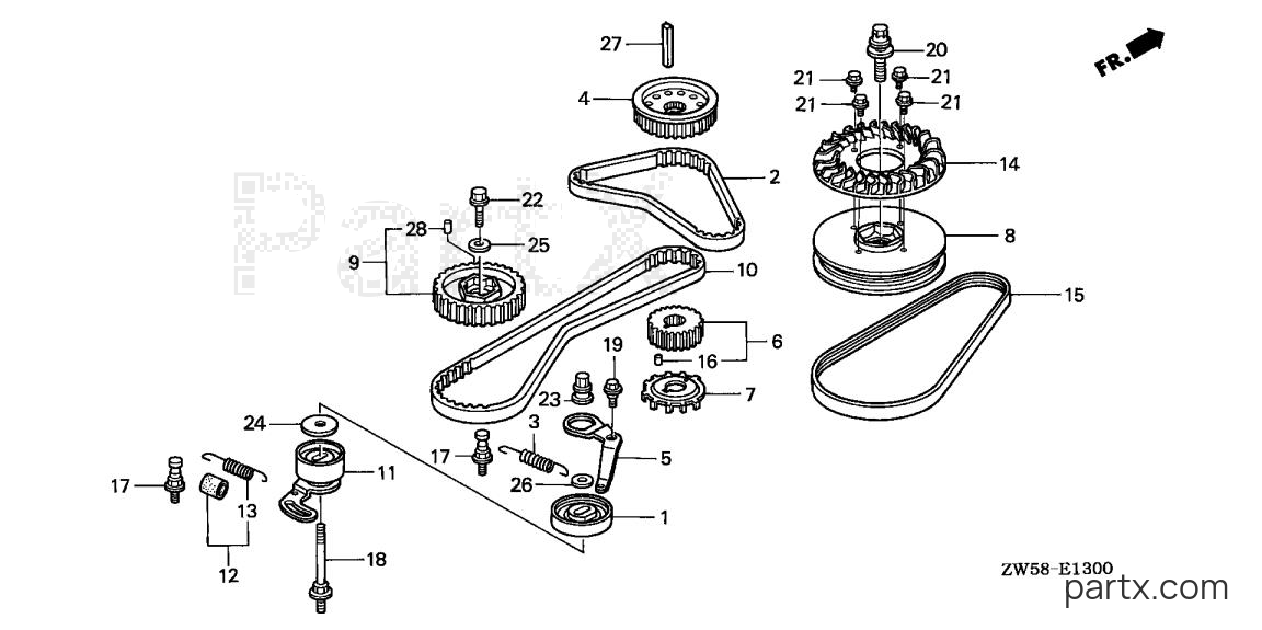 Honda BF115A4 LA - TIMING BELT