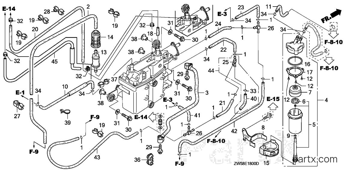 Honda BF115A6 XCA - FUEL PIPE