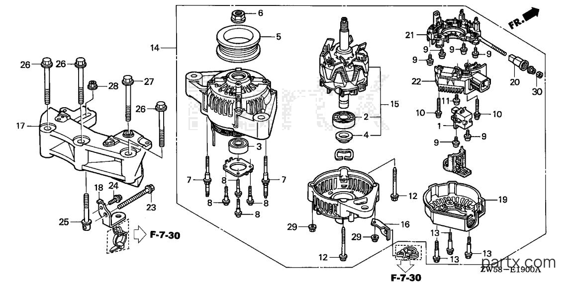 Honda BF115A3 LCA - ALTERNATOR