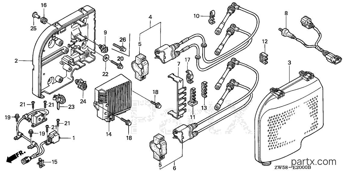 Honda BF115A3 XCA - IGNITION COIL - C.D.I. UNIT